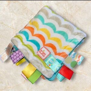 TAGGIES BRIGHT STARTS TEAL WAVES SECURITY BLANKET PLUSH LOVEY